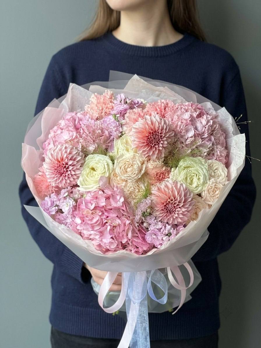Авторский букет «Дыхание розового рассвета»